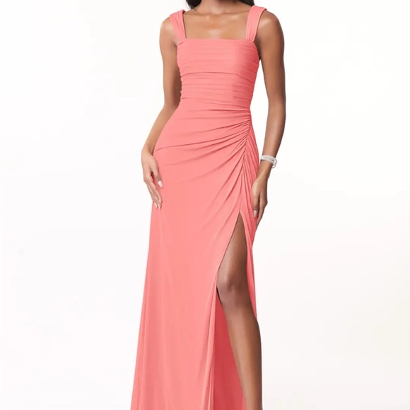 Azazie Coral Jesaphine Dress - Picture 1 of 5